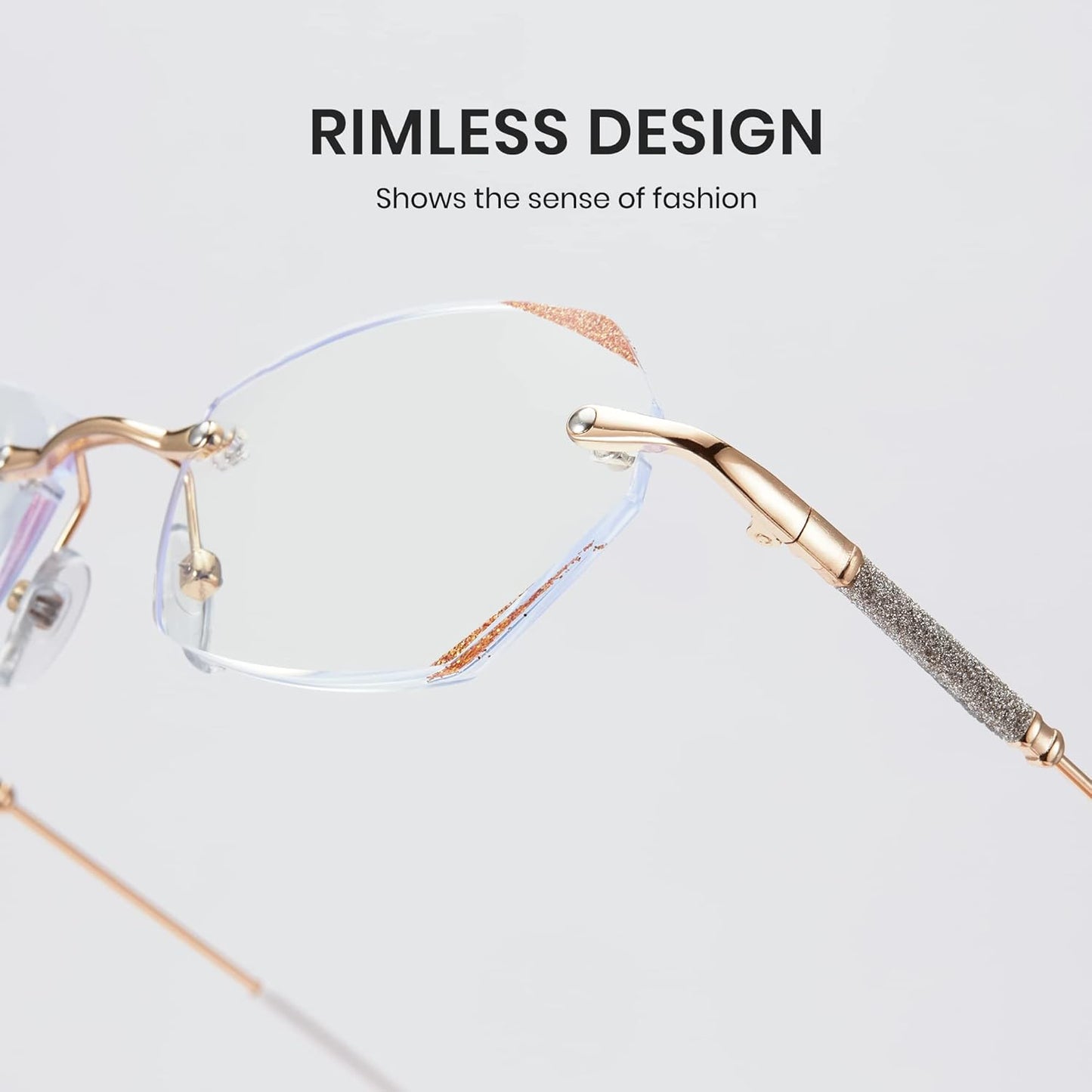 Premium Rimless Diamond Reading Glasses for Men's & Women's