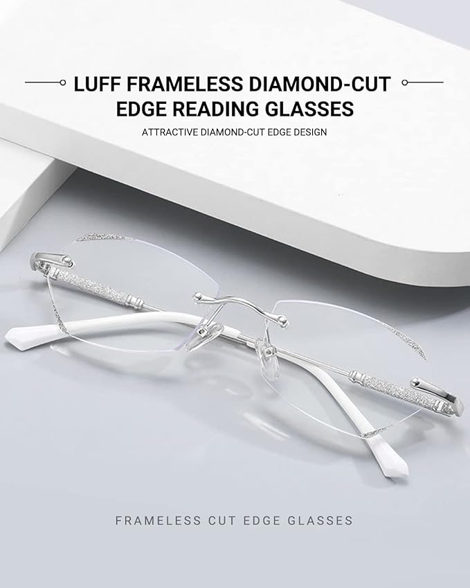 Premium Rimless Diamond Reading Glasses for Men's & Women's