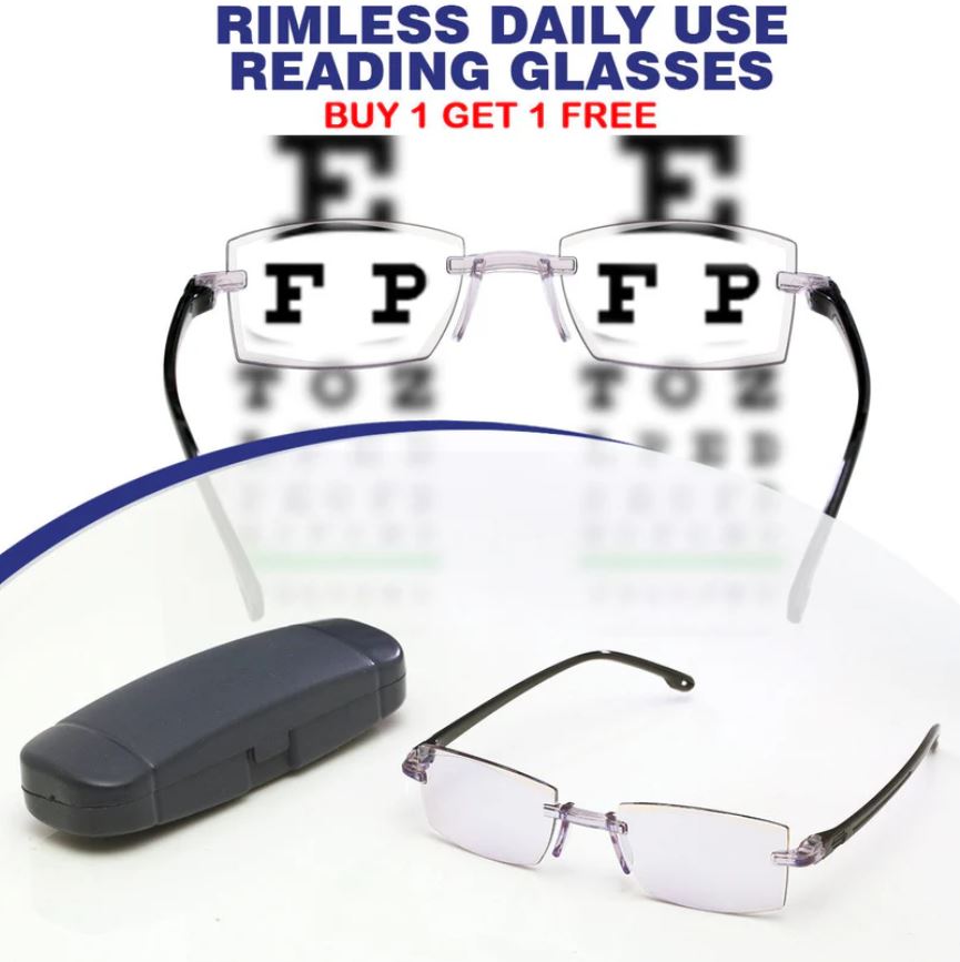 One-Power Adjustable Reading Glasses | Rimless Design | Buy 1 Get 1 Free